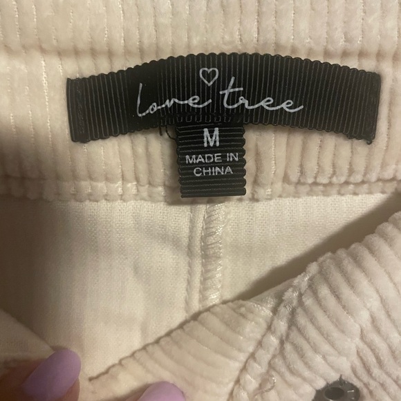 Love Tree Cream Corduroy Button Down Skirt, Size Medium - Picture 5 of 5